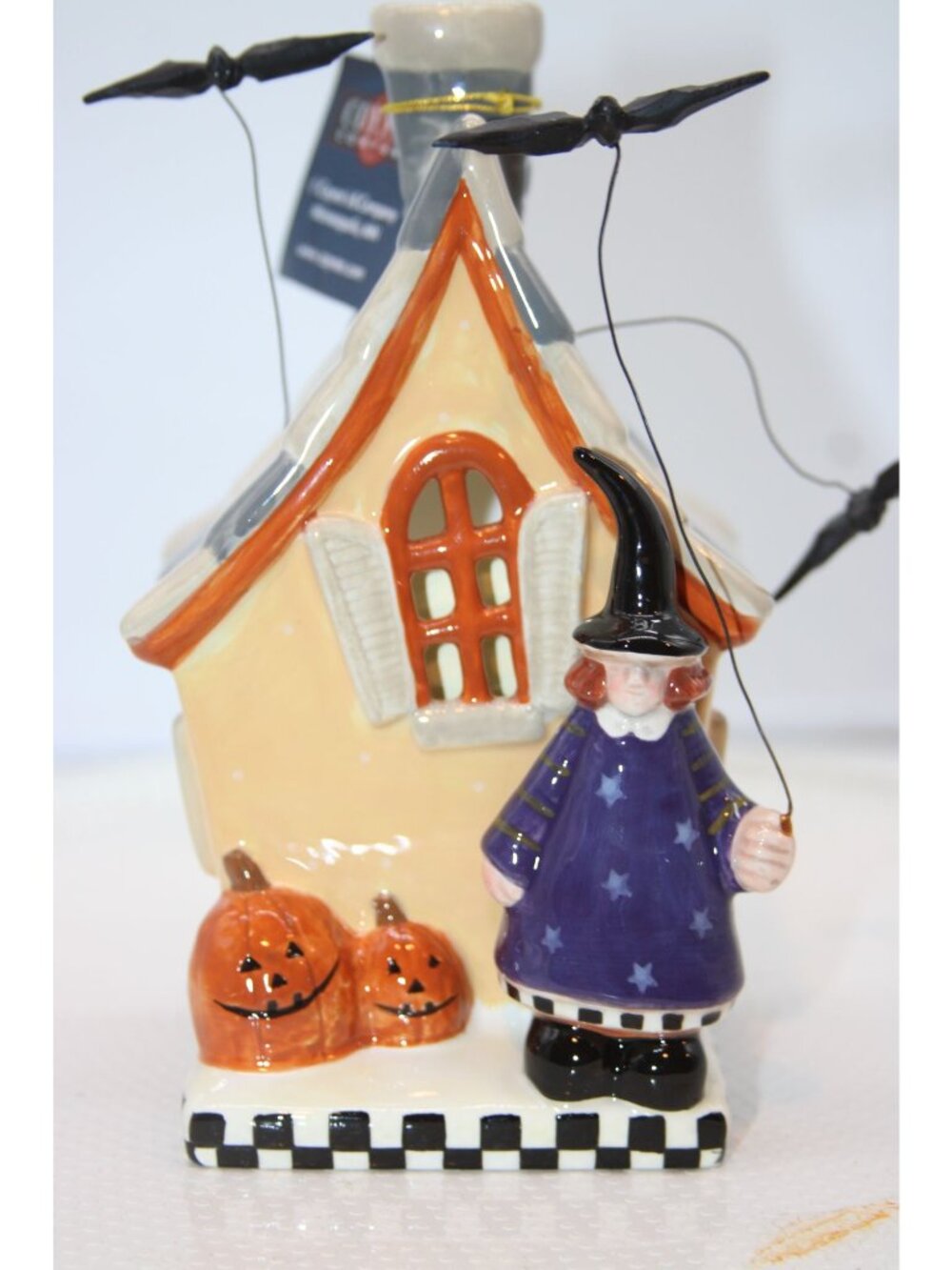 Williraye Studios Halloween House Luminary w/ Witch and Bats